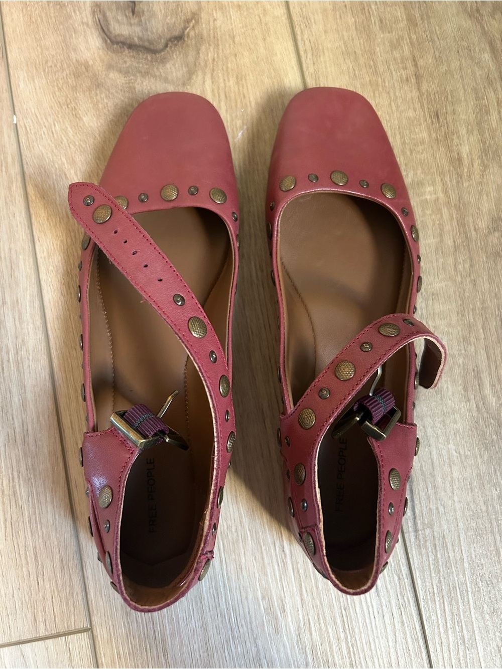 Free People Rose Stud Mary Jane Flats